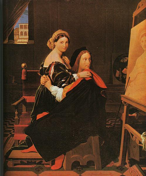 Jean-Auguste Dominique Ingres Raphael and the Fornarina oil painting picture